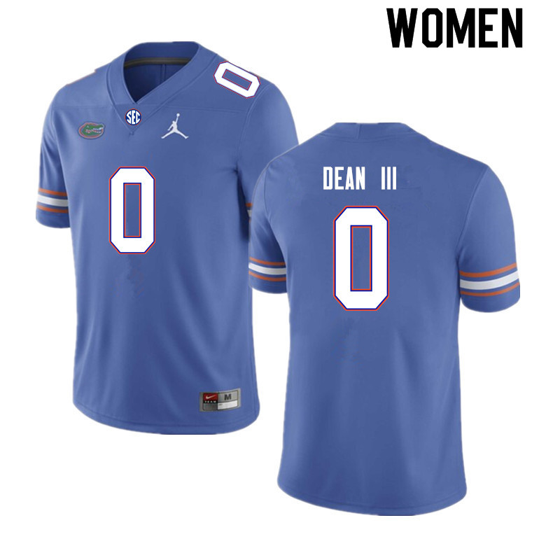 Women #0 Trey Dean III Florida Gators College Football Jerseys Sale-Royal - Click Image to Close